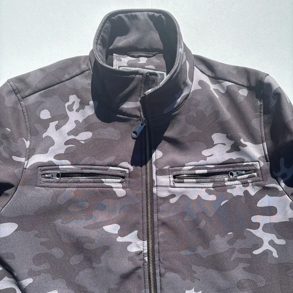 Buffalo David Bitton Outerwear Jacket Men's Size Large Gray Camo Pockets